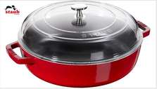 Staub Сотейник La Cocotte со стеклянной крышкой, 24 см, вишневого цвета