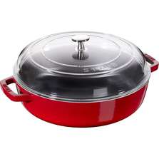Staub Сотейник со стеклянной крышкой La Cocotte, д.28 см, вишневого цвета