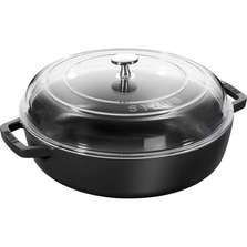 Staub Сотейник со стеклянной крышкой La Cocotte, д.28 см, черного цвета