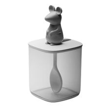 Qualy Банка для сыпучих продуктов lucky mouse seasoning с ложкой, 250 мл