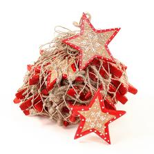 EnjoyMe Украшения подвесные christmas stars, деревянные, в сетке, 30 шт.