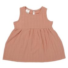 Tkano Платье без рукава из хлопкового муслина цвета пыльной розы из коллекции essential 4-5y