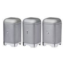 Kitchen Craft Набор емкостей для хранения 3 шт. Textured Grey
